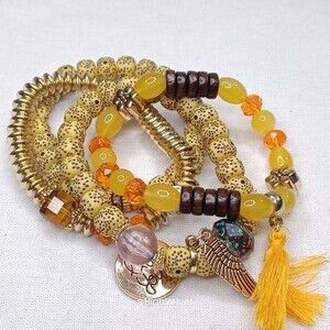 032 Handmade Boho Women's Bracelet Multilayer Beads with Tassel